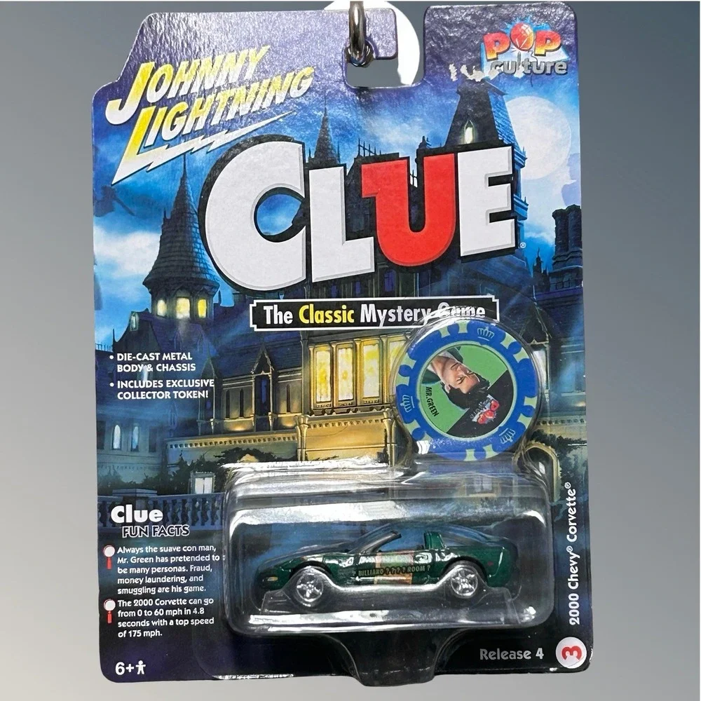 Johnny Lightning Clue 2000 Chevy Corvette Unisex 1:64 Green